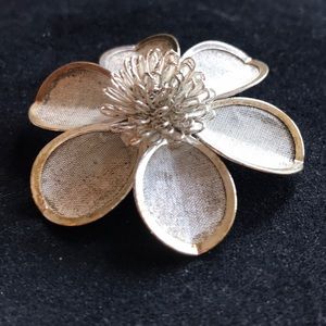 silver flower brooch